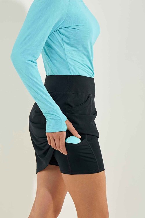 Performance Skort - UPF 50+ Sun Protection - Corta in Black