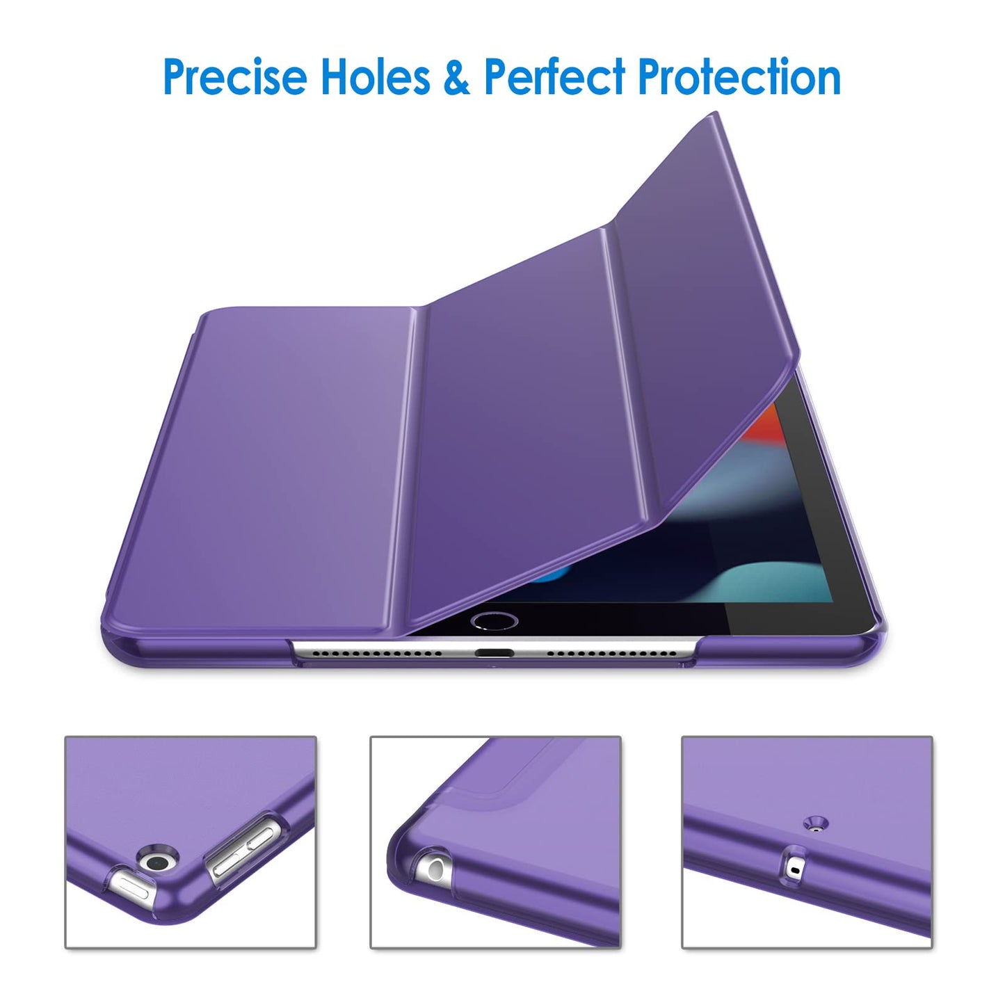 Jetech Case For Ipad 10.2-Inch (2021/2020/2019 Model, 9/8/7 Generation), Auto Wake/Sleep Cover (Purple)
