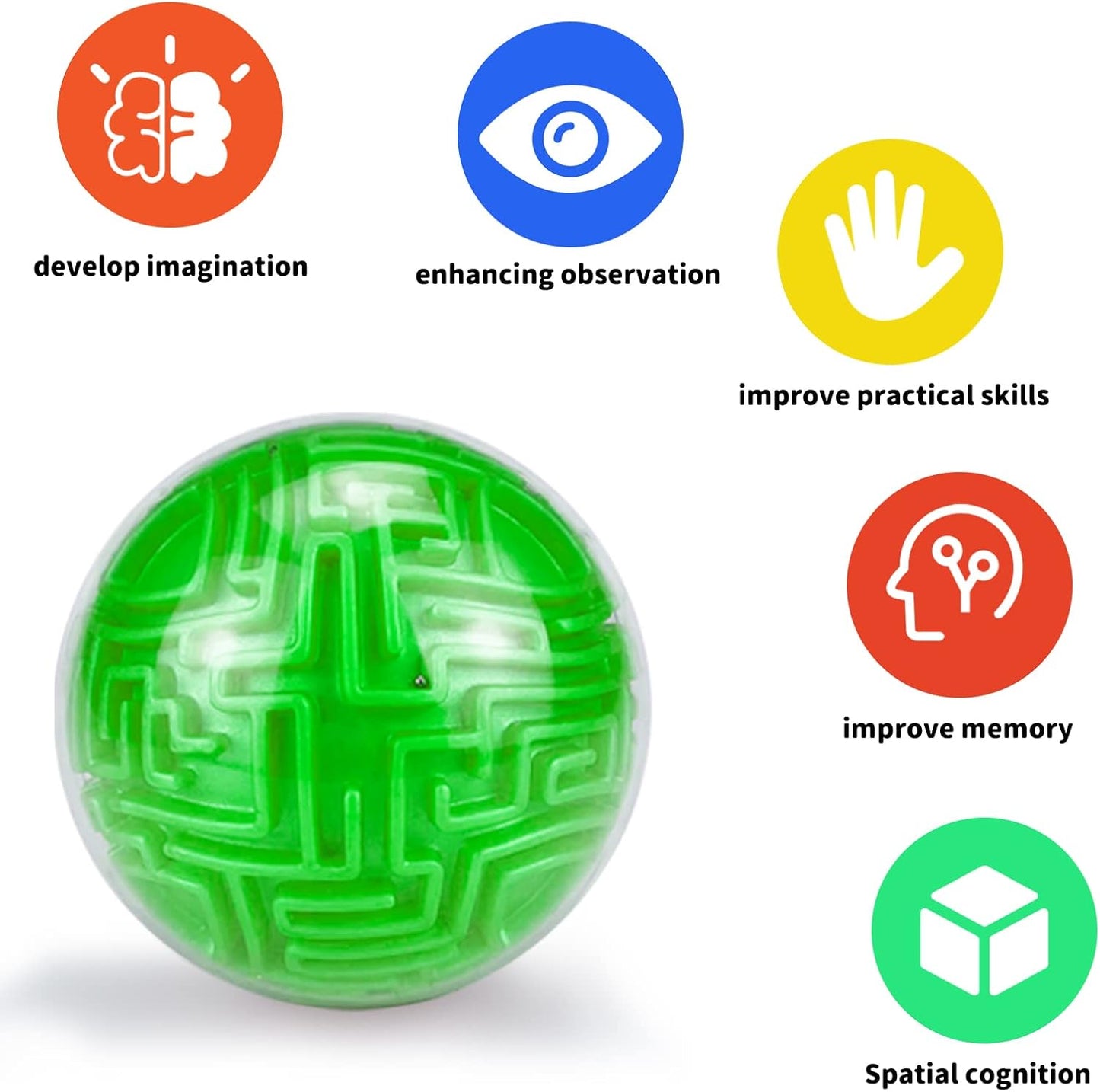 YongnKids Amaze 3D Memory Sequential Maze Ball Puzzle Toy Gifts for Kids Adults - Challenges Game Lover Tiny Balls Brain Teasers Game (Green)