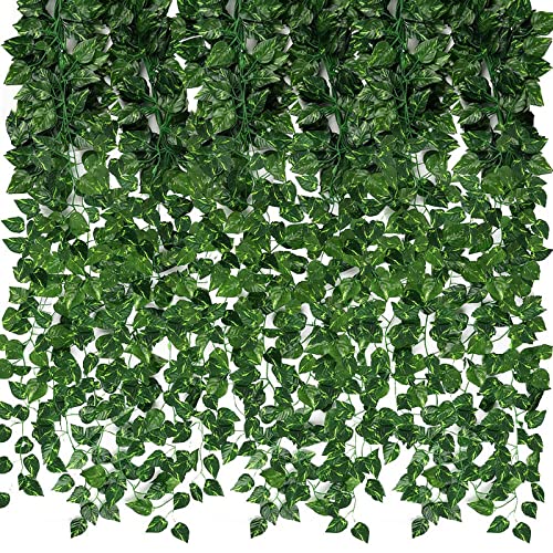 CEWOR Fake Vines for Room Decor 24 Pack 168ft Artificial Ivy Greenery Garland for Bedroom Wall Decor, Hanging Green Leaves...