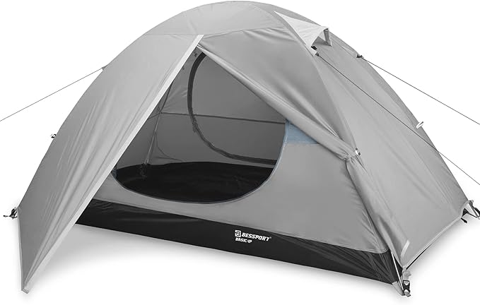 Bessport Camping Tent 1/2 Person Tent Waterproof Two Doors Backpacking Tent Easy Setup Lightweight for Outdoor, Hiking Mou...