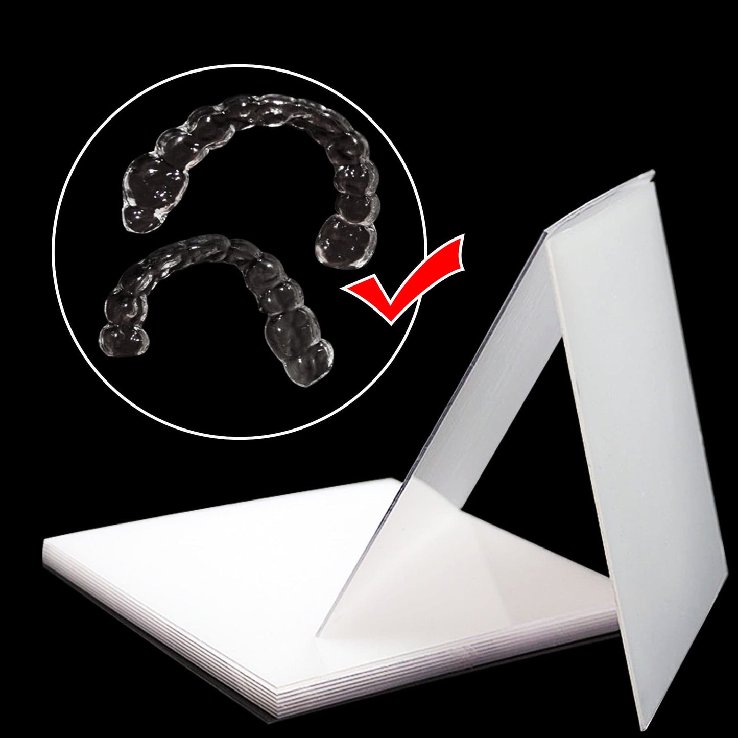5''x5'' Dental Lab Orthodontic Splint Retainer Slice Vacuum Forming Sheet Soft Hard 1.0/1.5/2.0mm Thermoforming Material (Hard Film 1.5 15Pcs)
