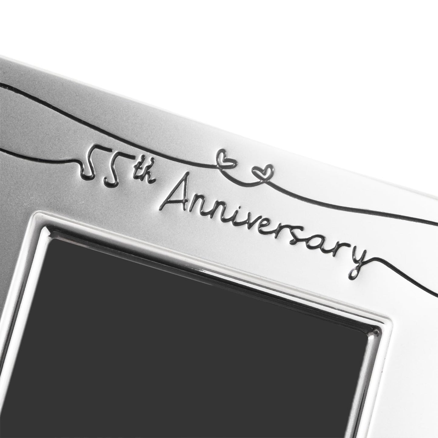 Haysom Interiors Beautiful Two Tone Silver Plated 55th Anniversary 4" x 6" Picture Frame with Black Velvet | Unique and Thoughtful Gift Idea