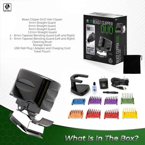 Skull Shaver Beast Clipper Duo Ultimate Home Haircut & Grooming Kit and Back Shaver Handle Bundle