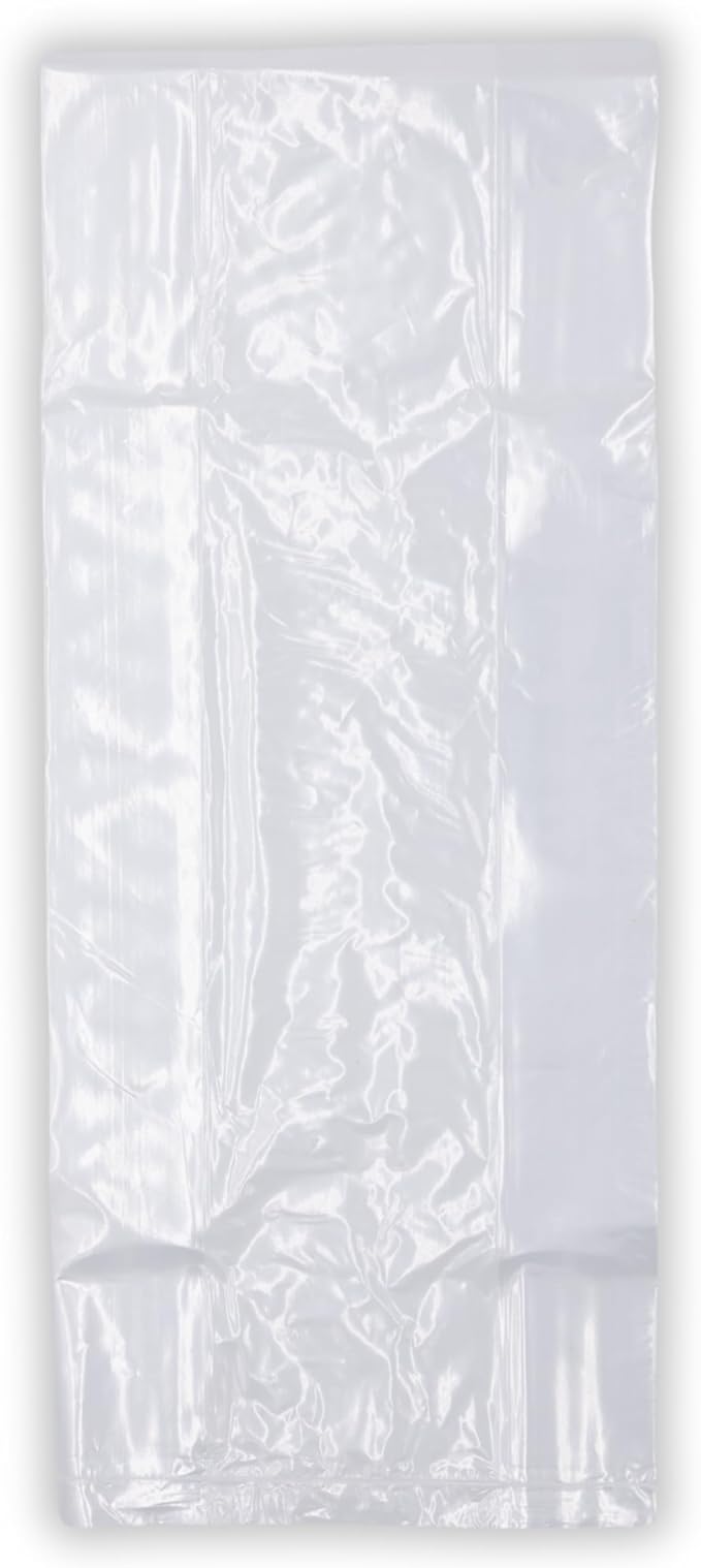 Clear LDPE Poly (No Venting Holes) - 6"x3"x15" - 1000 Bags - 0.80 mil - Clear