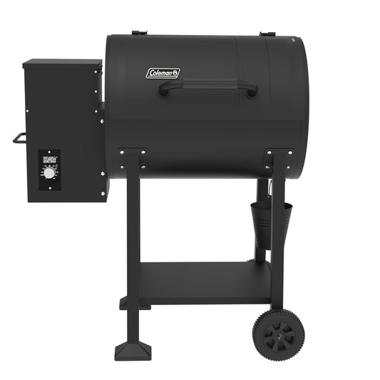 Coleman Cookout 700 Pellet Grill with 690-Sq. In. Total Cooking Surface, 2-Wheel Cart and Shelf Storage in Black, Durable Pellet Smoker Grill for Grilling, Roasting, Baking, Roasting, and Smoking