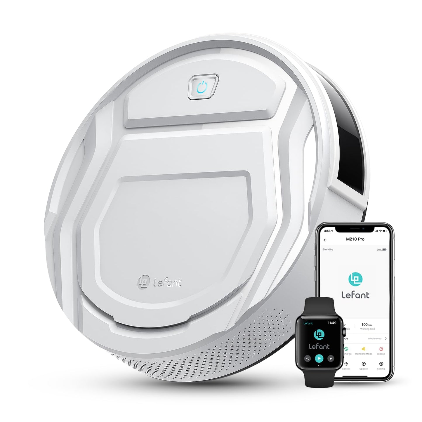 Lefant M210 Pro Robot Vacuum with 2200 Pa Powerful Suction, 6 Cleaning Modes, 120 Mins Runtime, Quiet, Self-Charging, Voice Cont
