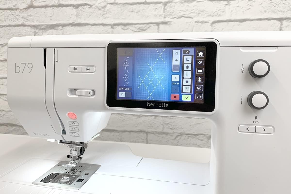 Bernette B79 Computerized Sewing and Embroidery Machine with 5-Inch Color Touchscreen, Multi-Function Knobs, 4 LEDs, and 230mm Sewing Space
