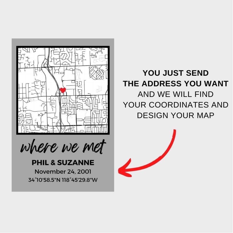 NEXT DAY SHIP Custom Our First Date Map Block - Couple Map, Where It All Began, Gift for Her, Acrylic Plaque Couple Gift, Custom Location, Couples Gift, Gifts for Wife and Husband Anniversary