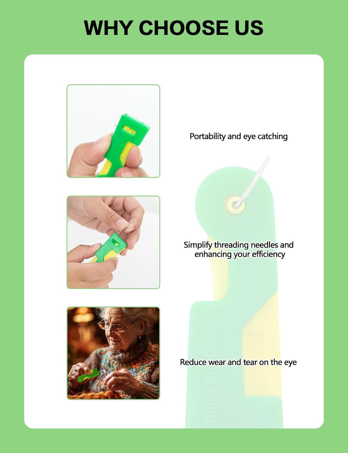 Automatic Needle Threader,2025 Needle Threaders for Hand Sewing,Plastic Sewing Machine Needle Threade for Embroidery Cross Stitch Craft,Automatic Needle Threaders for Hand Sewing(Random Color) (4)