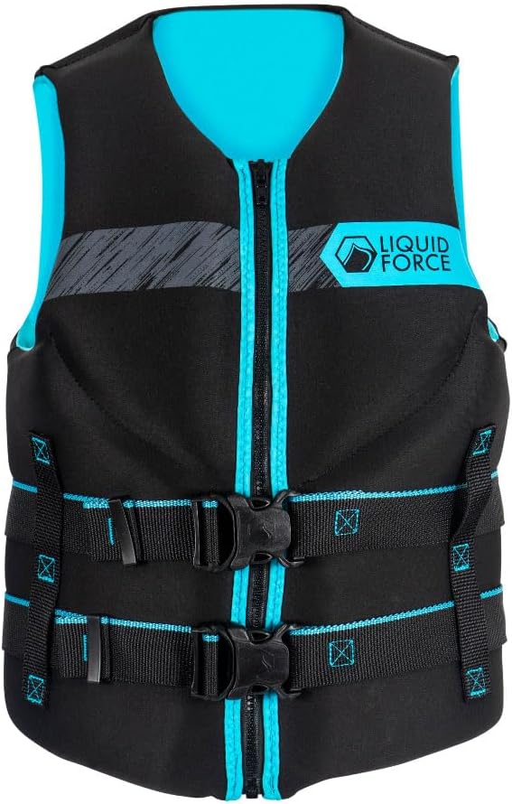 Liquid Force 2026 Women's Classic Hinge (Black/Aqua) CGA Life Jacket