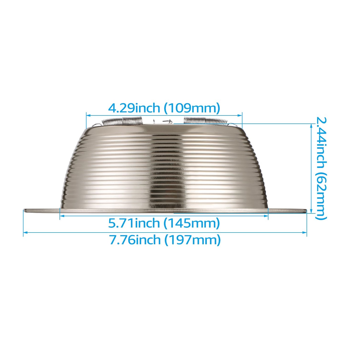 TORCHSTAR 12-Pack 6 Inch Stylish Decor Recessed Light Trim, Step Baffle with Detachable Ring, Full Metal, Fit Halo/Juno Remodel Housing, Satin Nickel