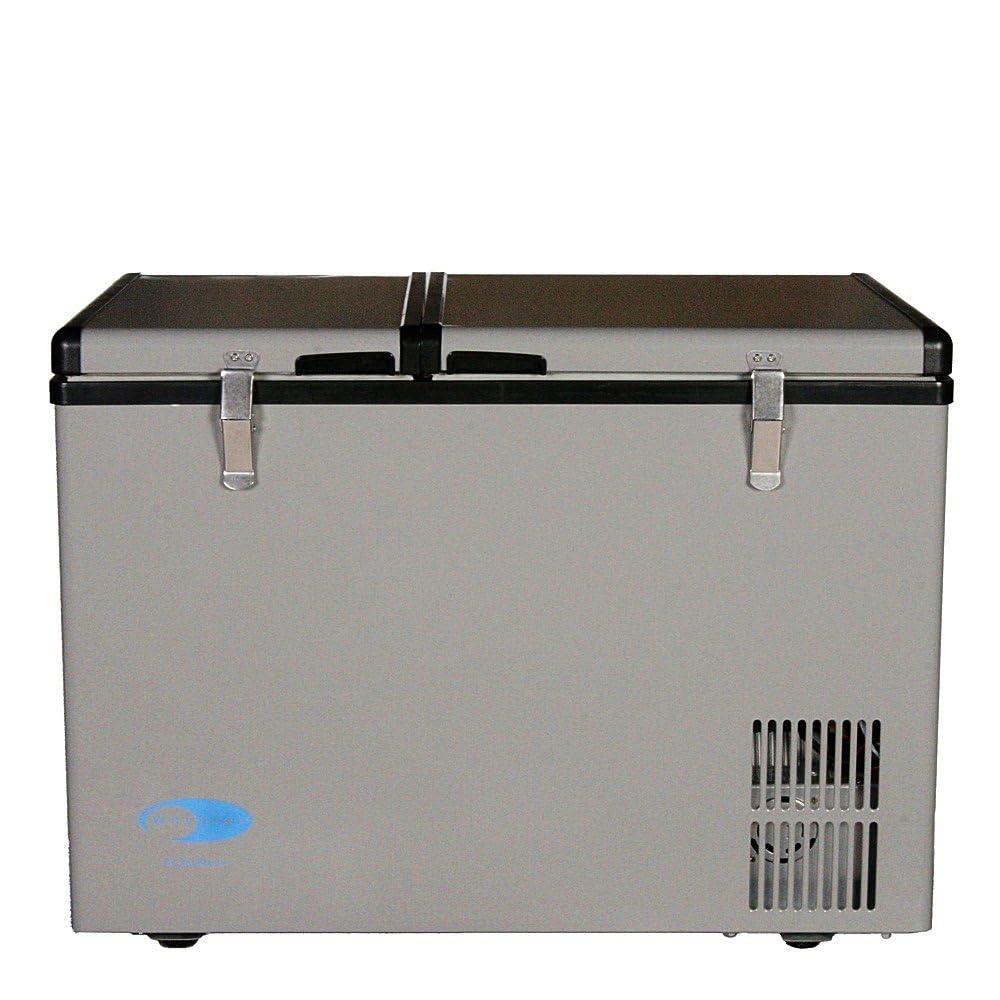 Whynter FM-62DZ 62 Quart Dual Zone Portable Refrigerator and Deep Freezer Chest, AC 110V/ DC 12V, Real Freezer for Car, Home, and RV, -8°F to 50°F Temperature Range, Gray, Fridge + Power Supply Cord