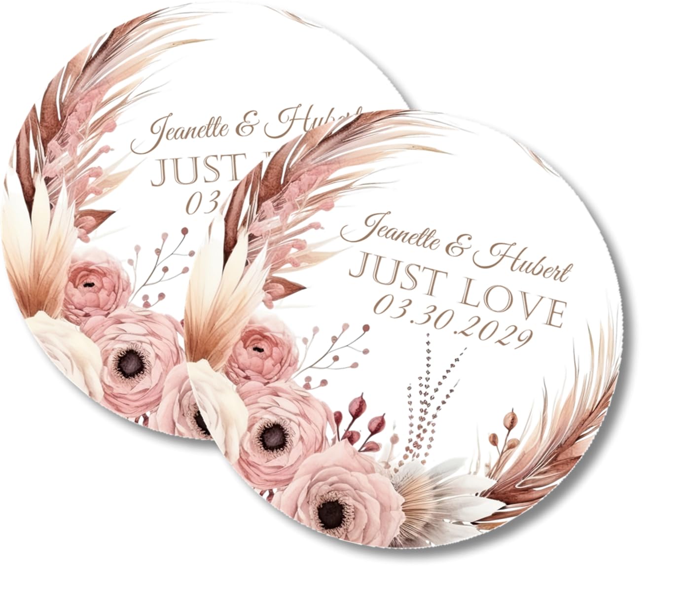 Boho Wedding Inviations, Set of 12 - Pampas Grass Wedding Invitations With Envelopes, Boho Pampas Wedding Invitation (Pampas Grass)