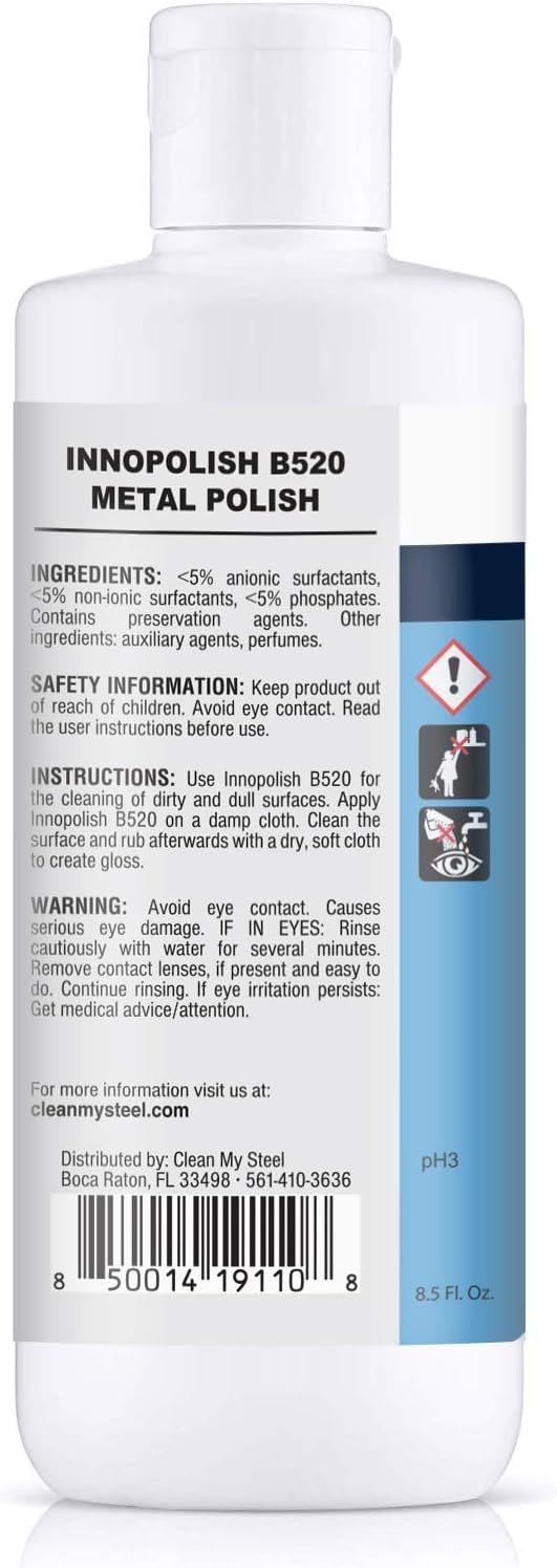 CLEAN MY STEEL Stainless Steel Cleaner (8.5oz, Stainless Steel Polish)