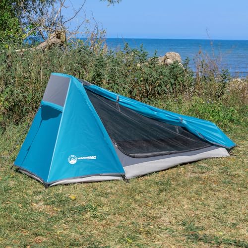 Single Person Tent - Ultralight 1 Person Camping Tent with Rainfly and Carrying Bag - Lightweight Outdoor Bivy Bag Shelter...