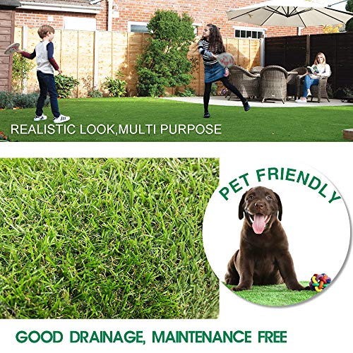 Artificial Grass Outdoor Rug 10ftx20ft 1.38" Thick Synthetic Lawn Astro Turf Carpet for Indoor Outdoor Use, Fake Grass Rug...