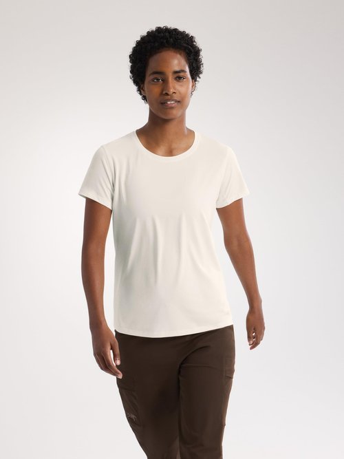 Arc'teryx Taema Crew Neck SS Women's - High-Performance Short Sleeve Workout Shirts for Women - Quick Dry, Lightweight Womens Workout Tops for Hiking, Running, Fitness | Arctic Silk Heather, Small