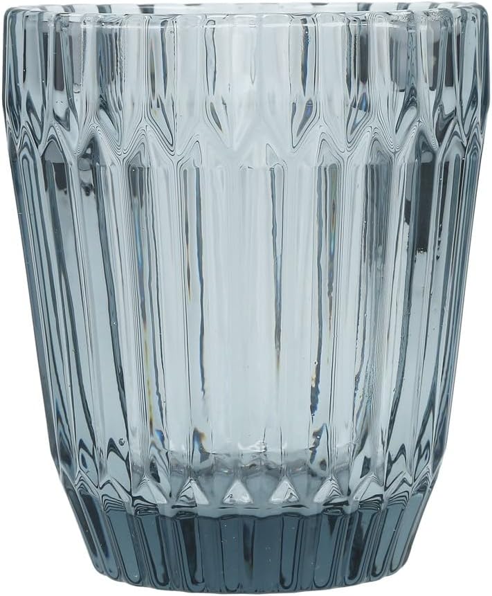 Fortessa Archie Glass Drinkware, Double Old Fashioned (Set of 6), 12.5 Ounce, Dusk Gray