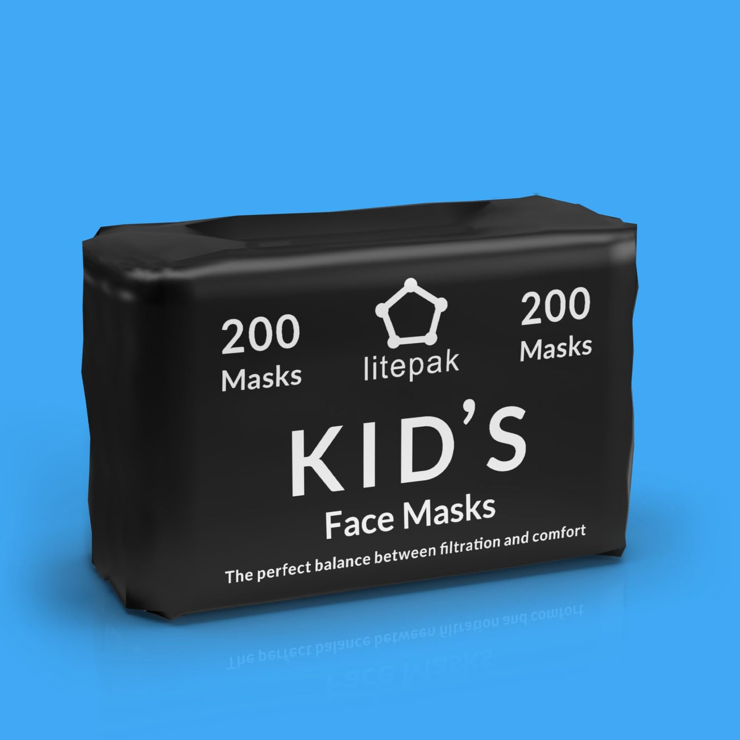 200pcs Kids Disposable Face Masks - 3 Ply Kids Mask for Boys Girls - Back to School Supplies (Black)