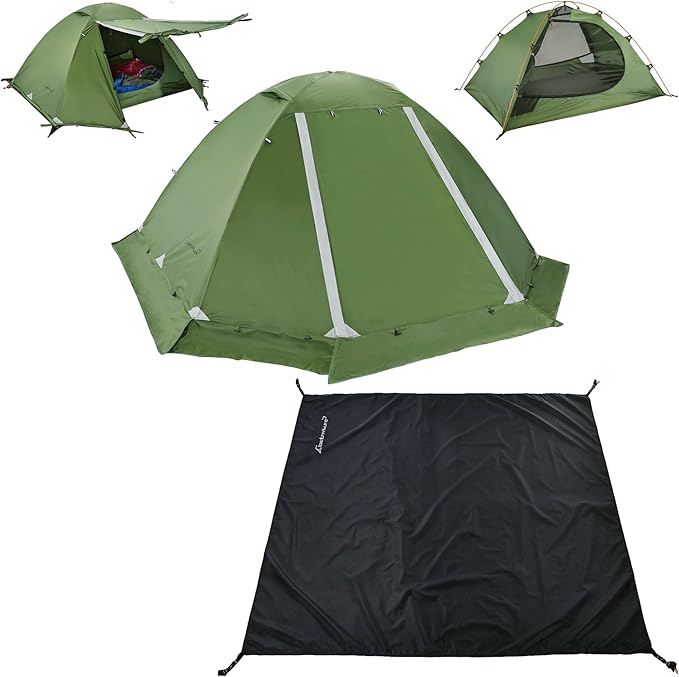 Clostnature 4-Season Backpacking Tents - 7'3'' x 4'11'' x 3'10'' Lightweight Tent with Matching Waterproof Tent Footprint,...