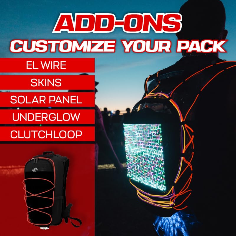 RAVERUNNER® Anti-Theft Hydration Backpack | Festival Approved Rave Backpack for Concert Goers, Leak-Free Festival Water Ba...