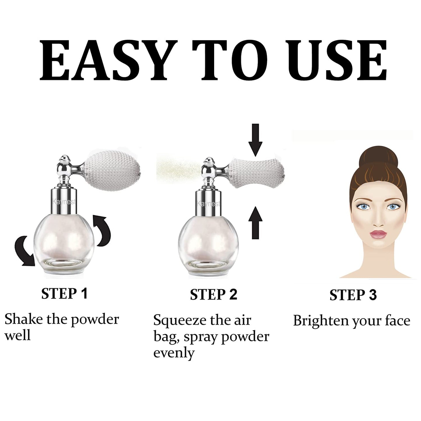 Champagne Highlighter Spray, Loose Shimmer Powder High Gloss Makeup Mist for Body, Face, Hair, Long Lasting Glitter Hairspray for Festive Party, Stage Shows, Nightclubs, Bar (2#)