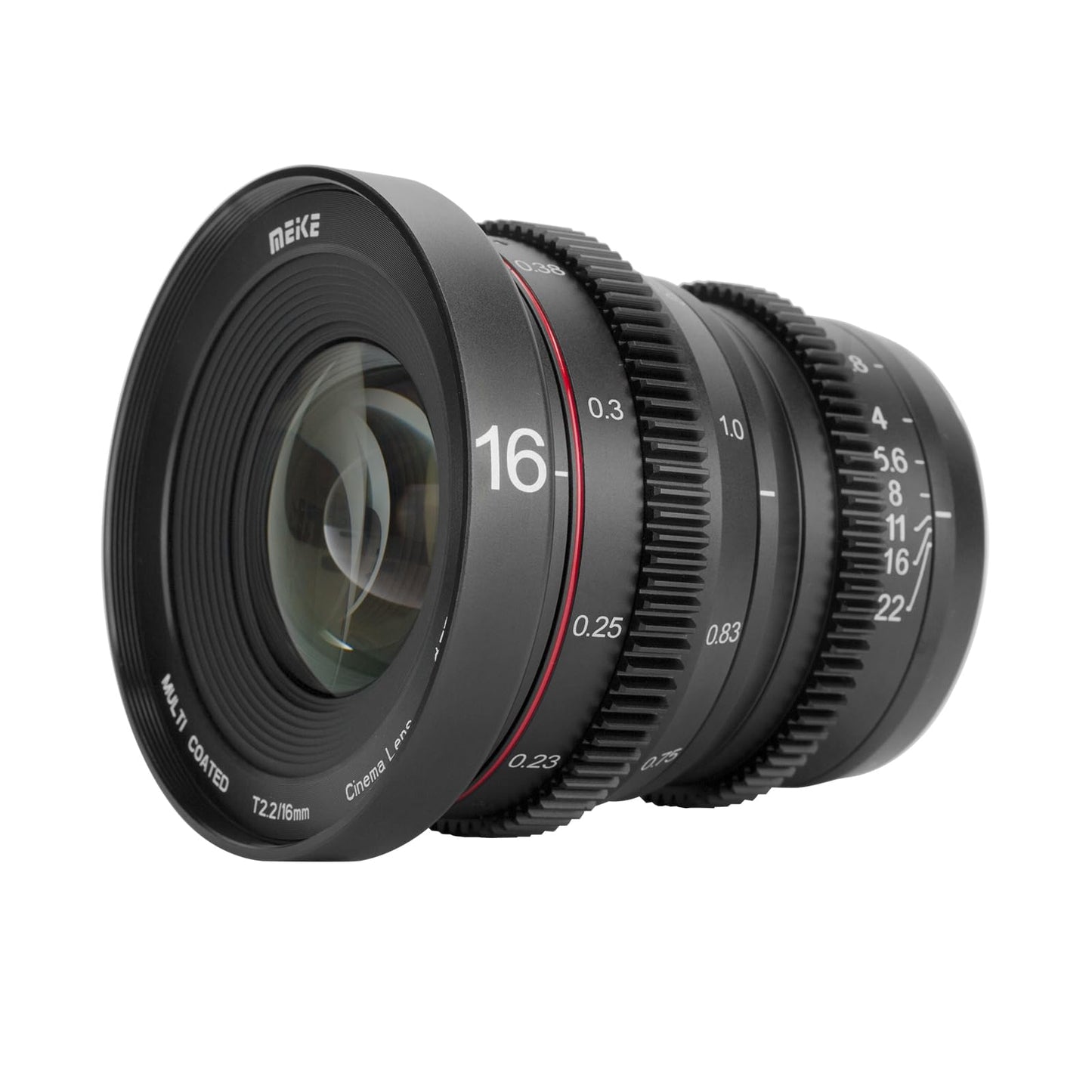 Meike16mm T2.2 Large Aperture Manual Focus Prime Low Distortion 4K Mini Cine Lens for Micro Four Thirds M43 MFT Mount Compatible with Olympus/Panasonic Lumix Cameras and BMPCC 4K Zcam E2 GH5 GH6 GH7