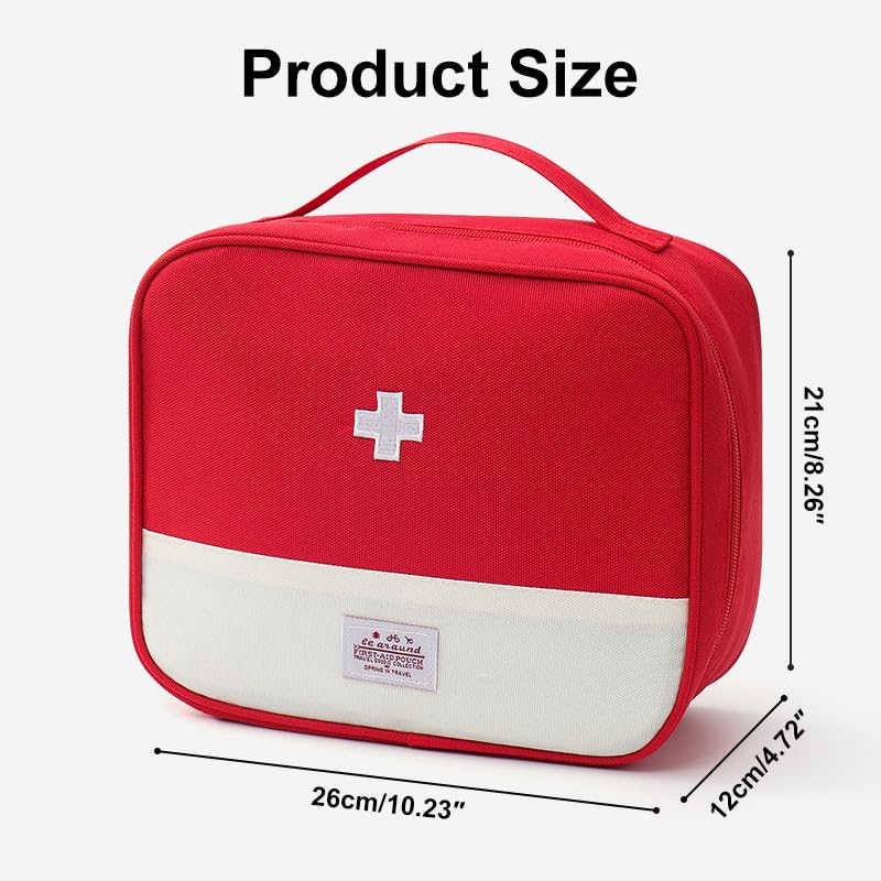 Medical Organizer Bag, Portable First Aid Kit with Zipper and Top Handle for Emergency Supplies, Travel Camping and Home U...