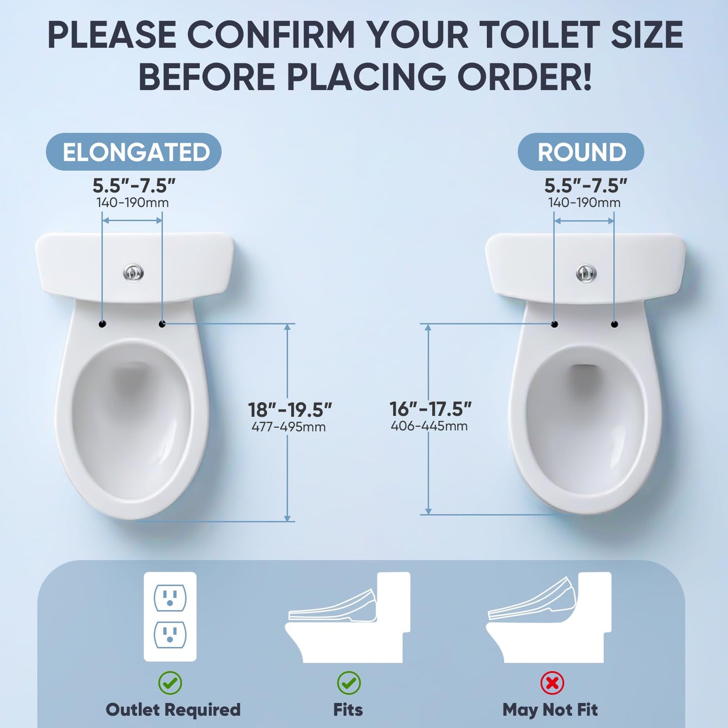LEIVI Electric Bidet Toilet Seat with Auto Open & Close Lid, Digital LED Display, Heated Seat, Night Light, Bidet with Warm Water and Dryer, Elongated