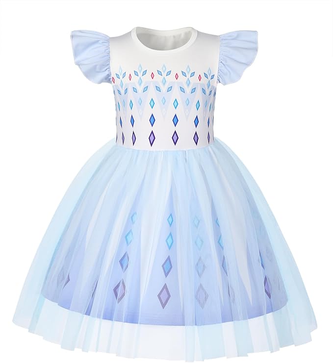 HenzWorld Princess Dress up for Girls Birthday Party Outfits Halloween Costumes for Kids Princess Costumes Tulle Tutu Dress