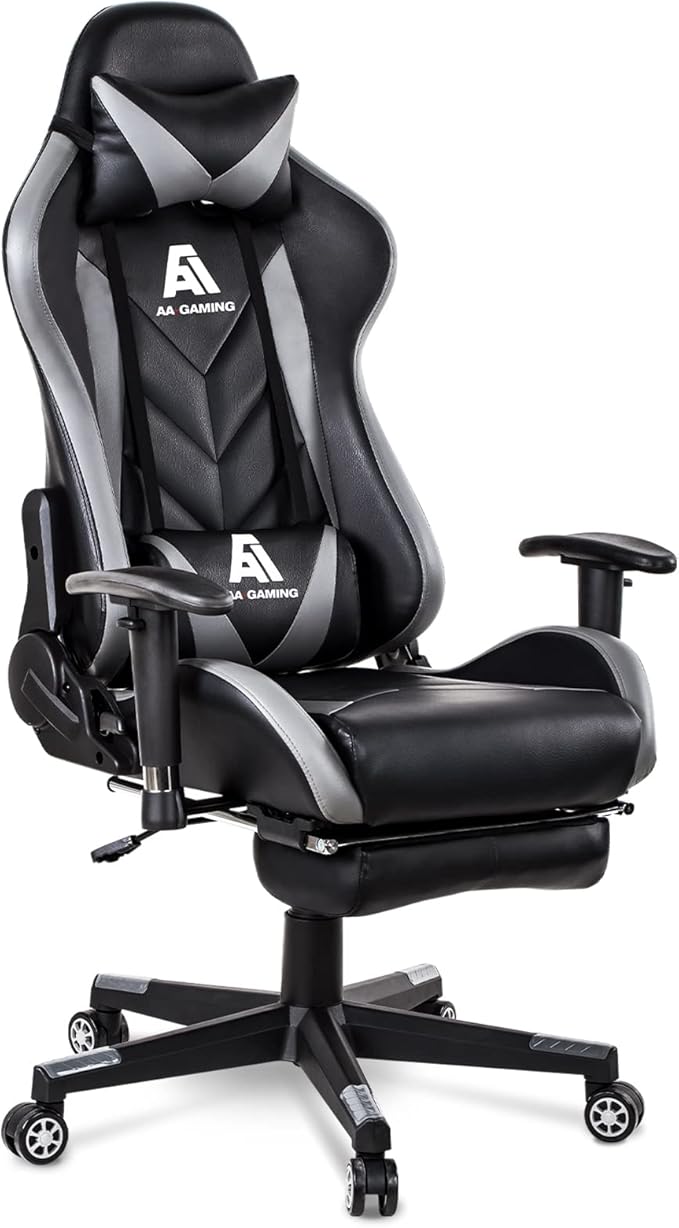 AA Products Gaming Chair High Back Ergonomic Computer Racing Chair Adjustable Office Chair with Footrest, Lumbar Support S...