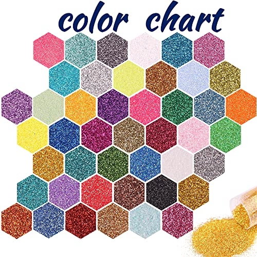 Ultra Fine Glitter 45 Colors Set, Holographic Glitter Powder for Tumblers, Arts and Craft Glitter, Iridescent Glitter for ...