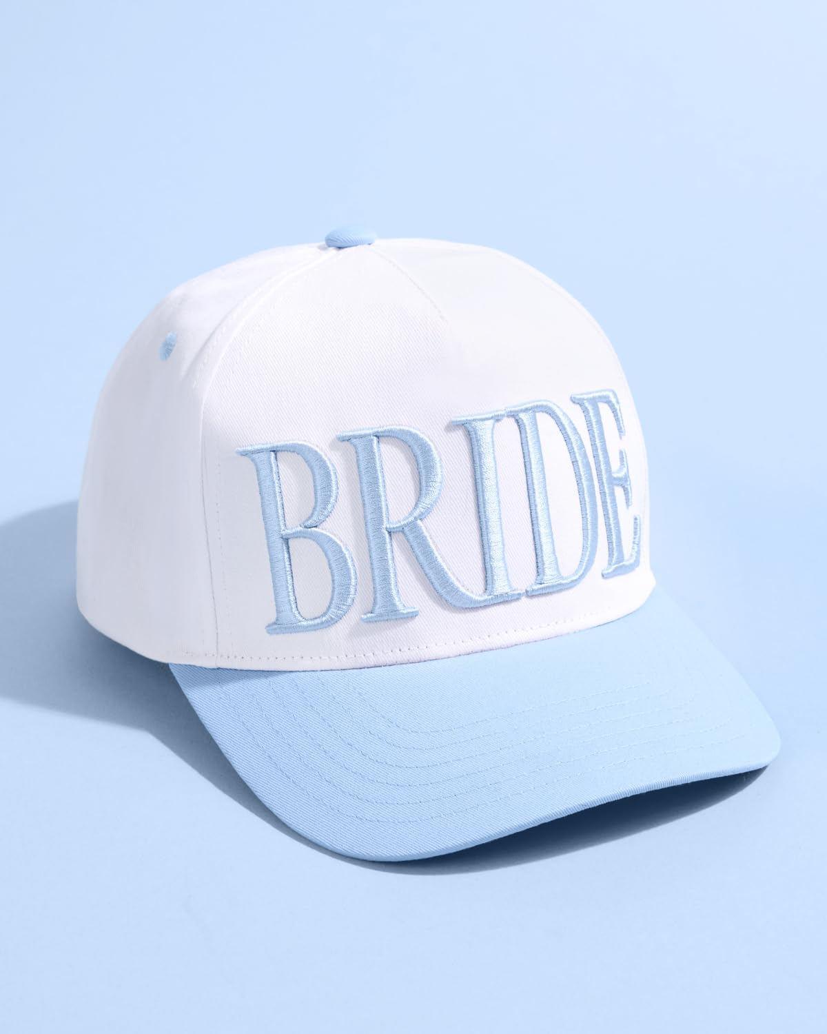 xo, Fetti White + Blue Bride Trucker Hat | Bachelorette Accessory, Bridal Headwear, Bach Party Decorations, Bridesmaid Gift, Wedding Cap
