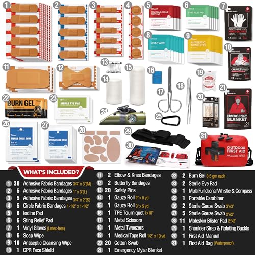 152 PCS Waterproof First Aid Kit, Portable Small Boat Dry Bag Bug Out Bags, Emergency Medical Kit Ideal for Boating, Campi...
