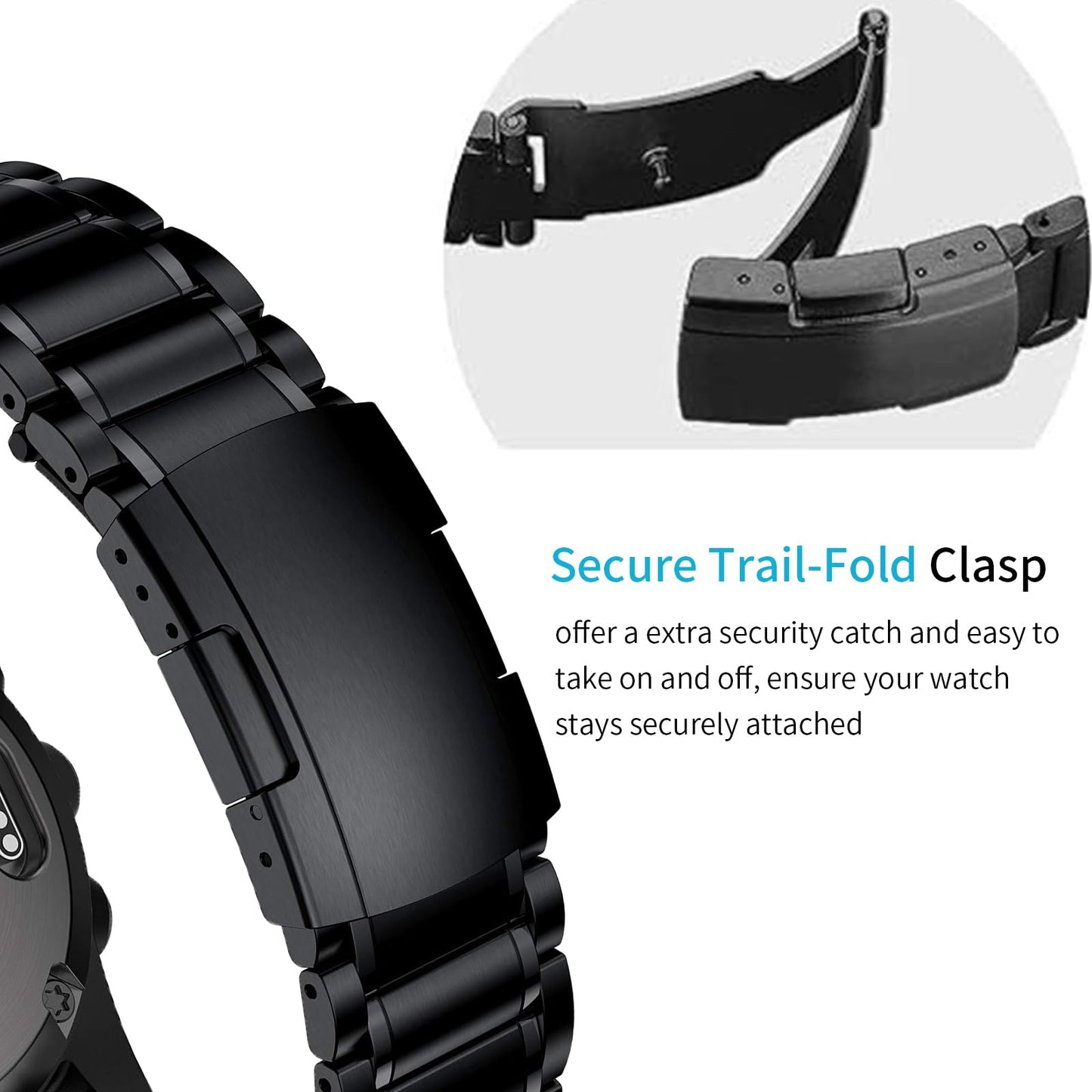 Synsing Titanium 22Mm Band Compatible For Fenix 8 47Mm/E 47Mm/7/6 Pro/5 Plus/Epix 2/Forerunner 965 955, 26Mm Metal Quick Release