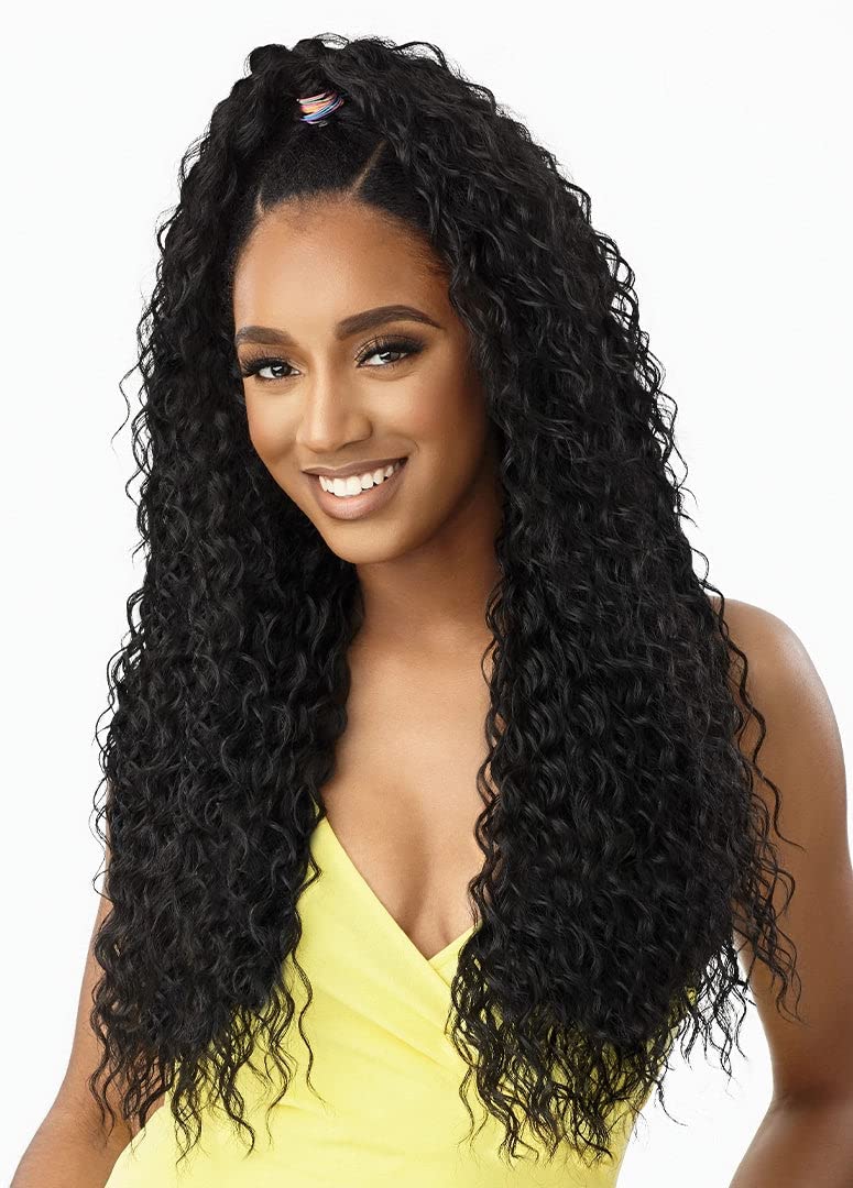 Outre CONVERTI CAP WET AND WAVY STYLE WIG - KISSED BY MIST (Color:DR HONEY BROWN)