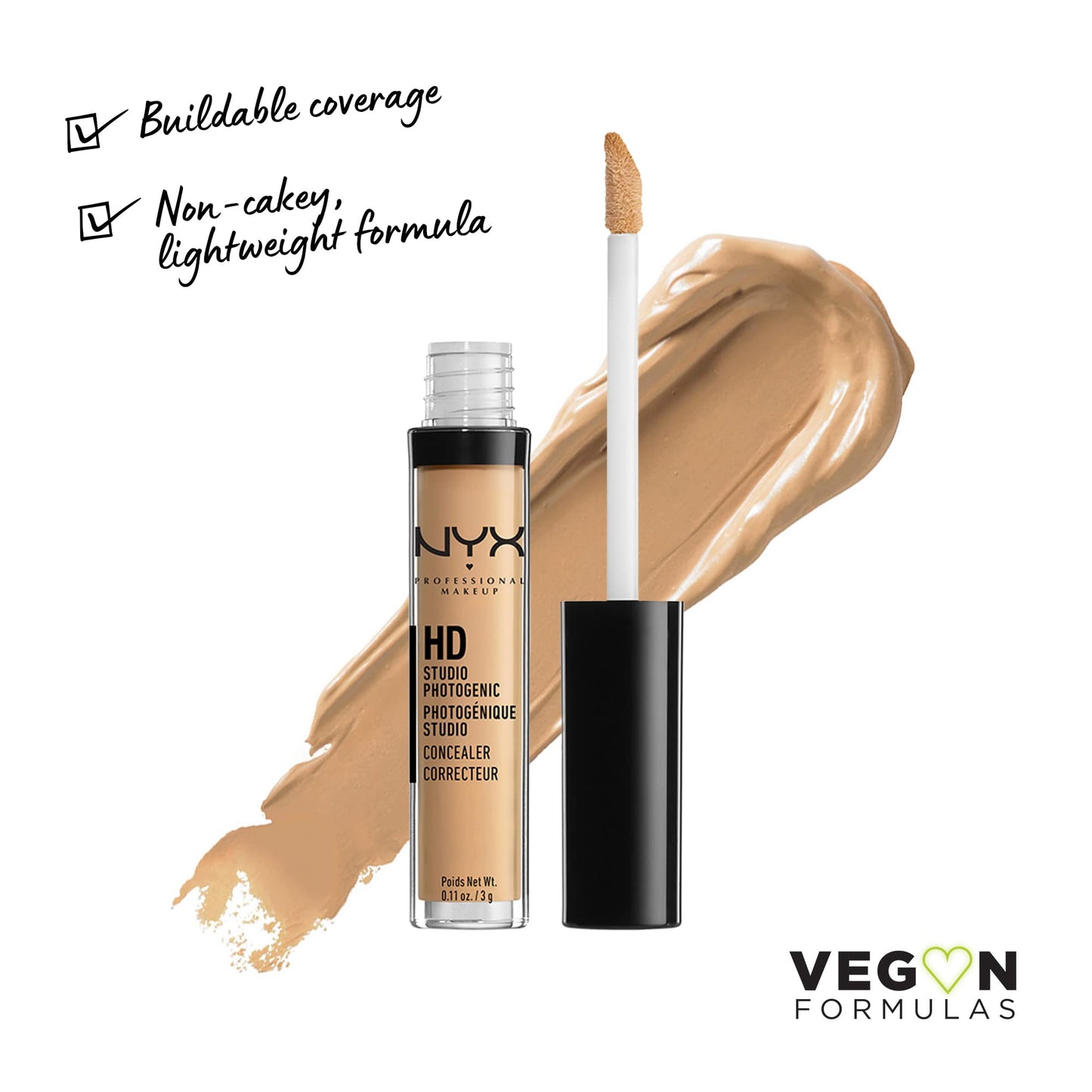 NYX PROFESSIONAL MAKEUP HD Studio Photogenic Concealer Wand, Medium Coverage - Fresh Beige