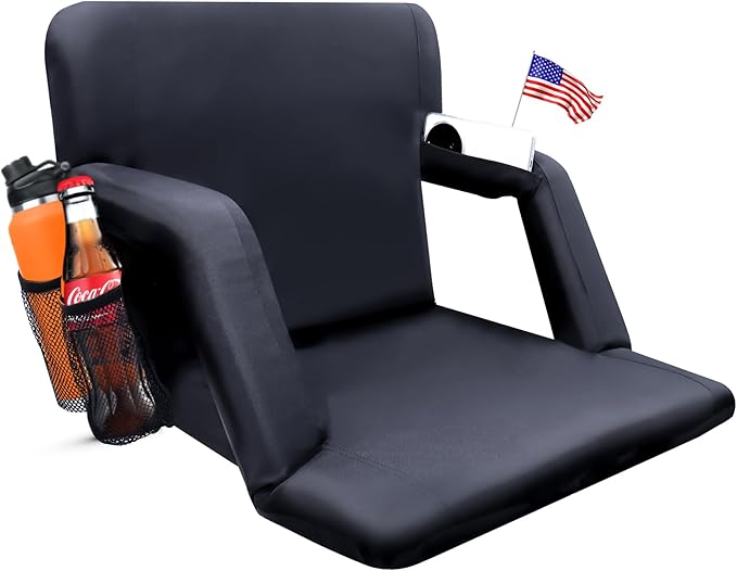 VANCUS Stadium Seats for Bleachers Back Support - Wide Padded Cushion Portable Reclining Bleacher Seat Camping Stadium Chair Waterproof