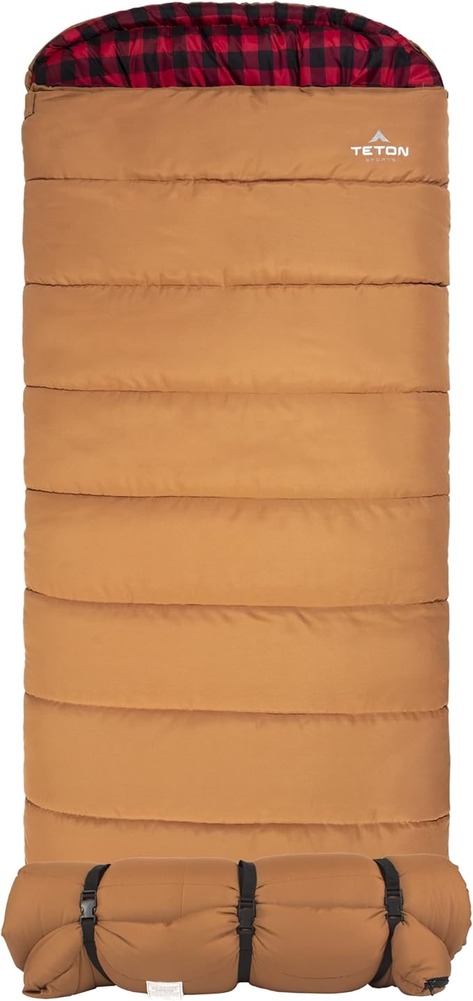 TETON Sports Deer Hunter Sleeping Bag, Warm and Comfortable Camping Sleeping Bag, Teton Tough Canvas Shell for Camping, Hu...