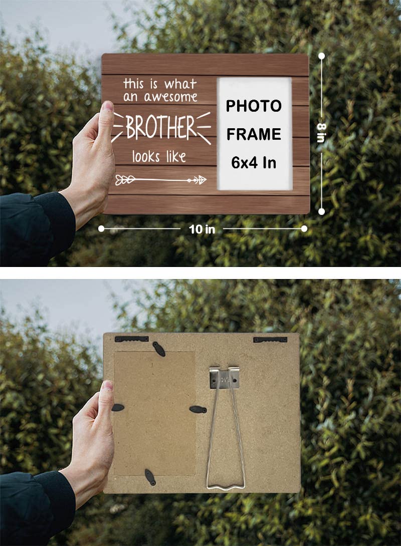 FONDCANYON Awesome Brother Picture Frame, Best Brother Gift for Birthday or Christmas (4x6 Inch Photo)