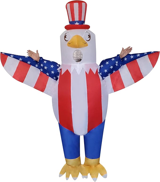DeHasion Patriotic Inflatable Bald Eagle Costume 4th of July Eagle Blow-up Costume for Adult/Independence Day/Memorial Da...