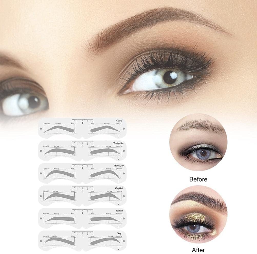 Eyebrow Stencils,Reusable Eye Brow Drawing , DIY Eyebrow Shaping Grooming Template Card Women Beauty Set