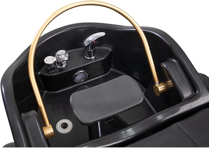 TATARTIST Electric Massage Shampoo Bed Automatic Smart Body Massage Shampoo Bed Armrest and Legrest Airbag Wrapping ABS Plastic Shampoo Basin Chair with Salon Chair for Hairdressing Spa Beauty Salon