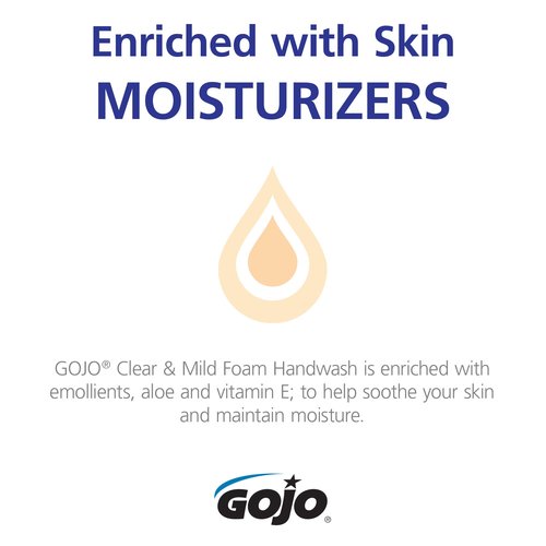 GOJO Clear & Mild Foam Handwash, Fragrance Free, EcoLogo Certified, 1250 mL Foam Soap Refill ADX-12 Push-Style Dispenser (Pack of 3) - 8811-03