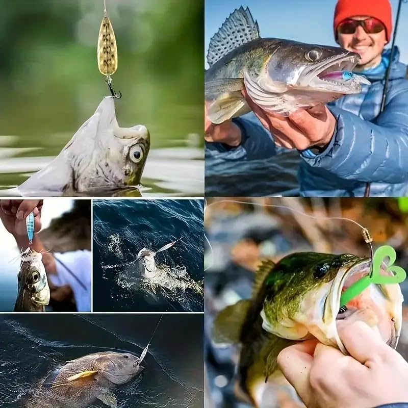 Glow-in-The-Dark T-Tail Fishing Lures, 1.97-Inch Silicone Swimbaits for Night Fishing, 10PCS