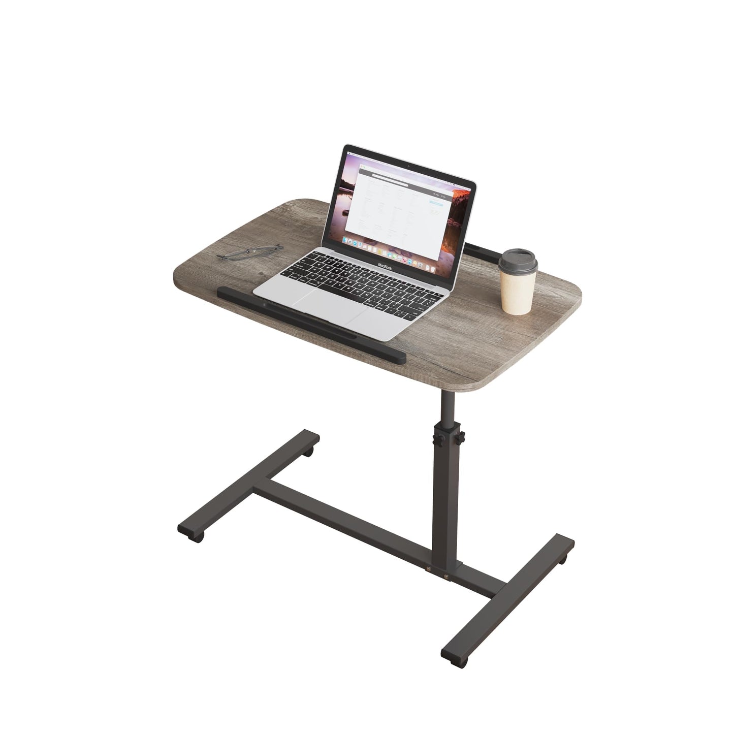 Adjustable Overbed Bedside Table with Wheels Hospital Bed Table Portable Computer Stands Movable Desk Computer Table for Bed Laptop Stand for Couch