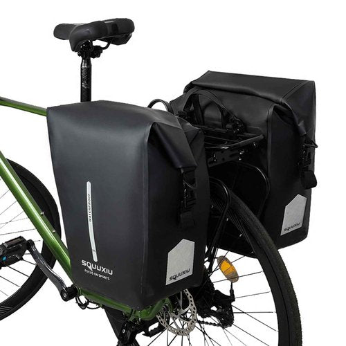 SOUUXIU 18L Bicycle Pannier Bag Waterproof Multi-Functional 1PCS/2PCS, Dry Sacks Bike Saddle Bag Quick Release Bike Rear Rack Bag Large Luggage Trunk Bag for Mountain Bikes/Road Bikes