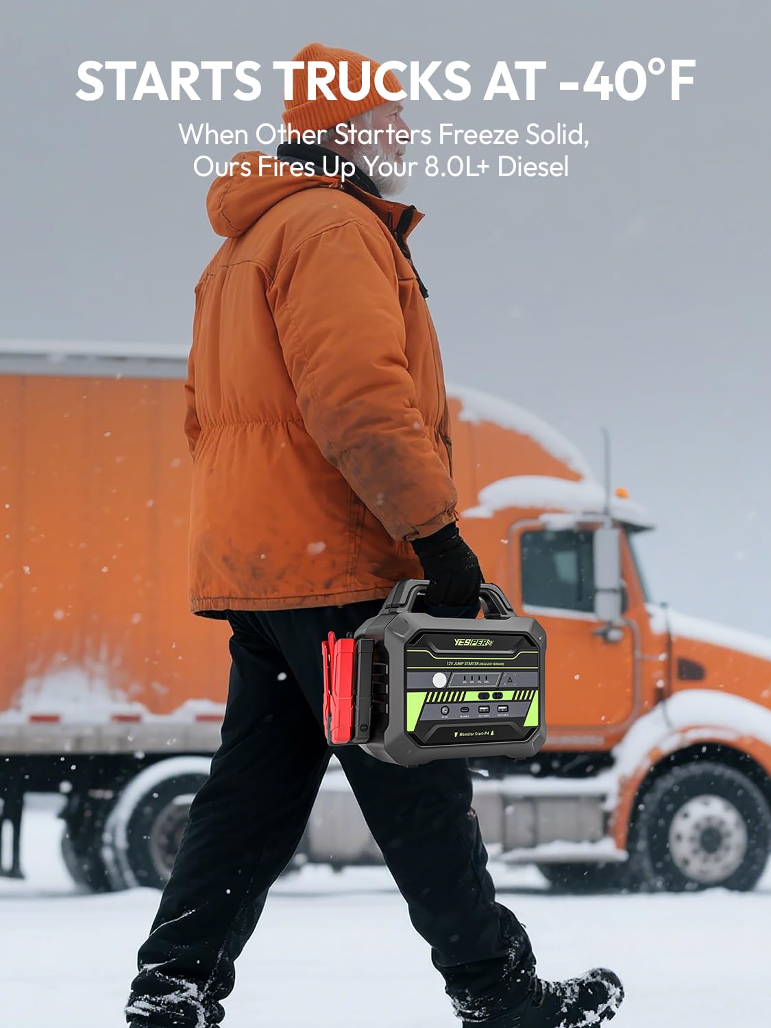 YESPER 6000A Car Starter Jump Box - 78000mAh Heavy Duty Truck Battery Jump Starter for All 12V Diesel & Gas, SuperSafe Portable Jump Pack, Powerful Force Start Jumper Box (-40°F to 140°F)