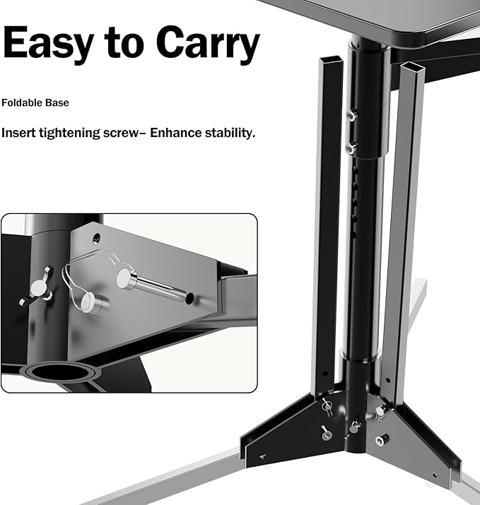 RogueArm Height Adjustable Shooting Table with 360 Degree Rotation Padded Seat, Portable Shooting Bench with Stable and Foldable Base,Shooting Platform for Outdoor, Range, Shooting and Cleaning